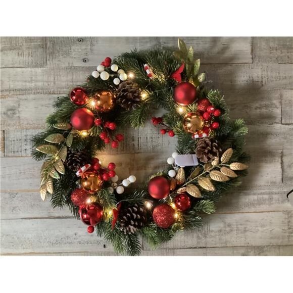 BRAND NEW Christmas Wreath for Front Door 17 Inch - Picture 2 of 9